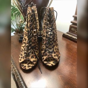 Animal print ankle boots